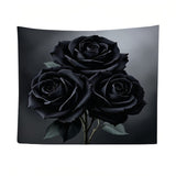 Black Flower Tapestry