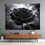 Black Flower Tapestry Home Decor