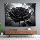 Black Flower Tapestry Home Decor