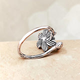Black Lotus Ring Back View