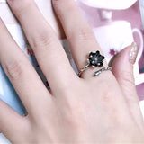 Black Lotus Ring on Finger