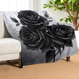 Black Rose Blanket Home Decor