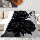 Black Rose Blanket Living Room