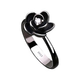 Black Rose Flower Ring