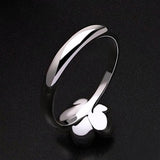 Black Rose Flower Ring Back View