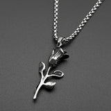 Black Rose Necklace with Chain