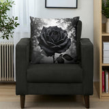 Black Rose Pillow Home Decor