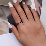 Black Rose Ring on Finger