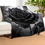 Black Rose Throw Blanket Home Decor