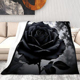 Black Rose Throw Blanket Living Room