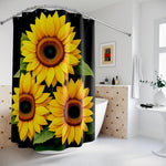 Black Sunflower Shower Curtain