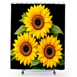 Black Sunflower Shower Curtain