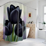 Black Tulip Shower Curtain