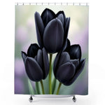 Black Tulip Shower Curtain