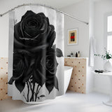 Black and White Flower Shower Curtain