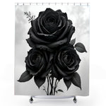 Black and White Flower Shower Curtain