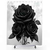 Black and White Flower Shower Curtain