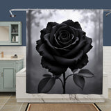 Black and White Flower Shower Curtain Home Decor