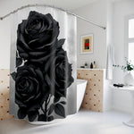 Black and White Rose Shower Curtain