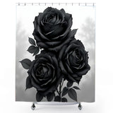 Black and White Rose Shower Curtain