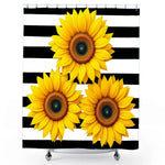 Black and White Sunflower Shower Curtain