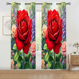 Blackout Rose Curtains Home Decor