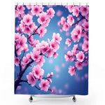 Blue Cherry Blossom Shower Curtain