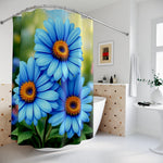 Blue Daisy Shower Curtain