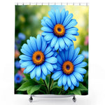 Blue Daisy Shower Curtain