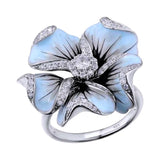 Blue Flower Ring Close Up View
