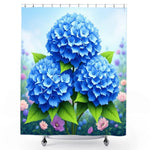 Blue Hydrangea Shower Curtain