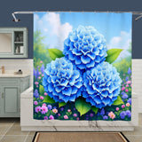 Blue Hydrangea Shower Curtain Home Decor
