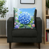 Blue Hydrangea Throw Pillow Home Decor