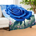 Blue Rose Blanket Home Decor