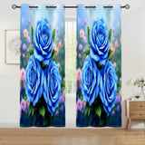 Blue Rose Curtains Home Decor