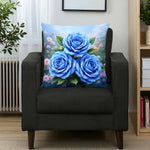 Blue Rose Pillow Home Decor