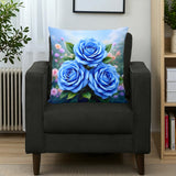 Blue Rose Pillow Home Decor