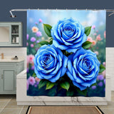 Blue Rose Shower Curtain Home Decor