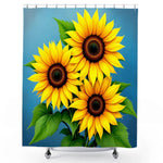 Blue Sunflower Shower Curtain