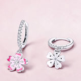 Cherry Blossom Dangle Earrings Back View