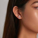 Cherry Blossom Earrings on Ear