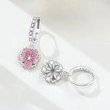 Cherry Blossom Hoop Earrings Back View