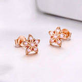 Cherry Blossom Stud Earrings Close Up View