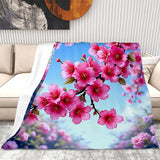 Cherry Blossom Throw Blanket Living Room