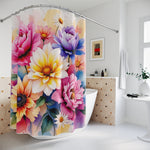 Watercolor Flower Shower Curtain