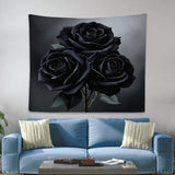 Black Flower Tapestry