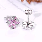 Crystal Cherry Blossom Earrings Back View