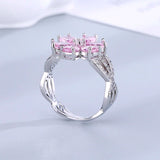 Crystal Flower Ring Side View