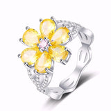 Crystal Flower Ring Yellow