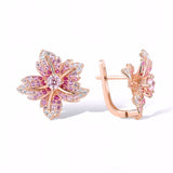 Crystal Lily Earrings Side View